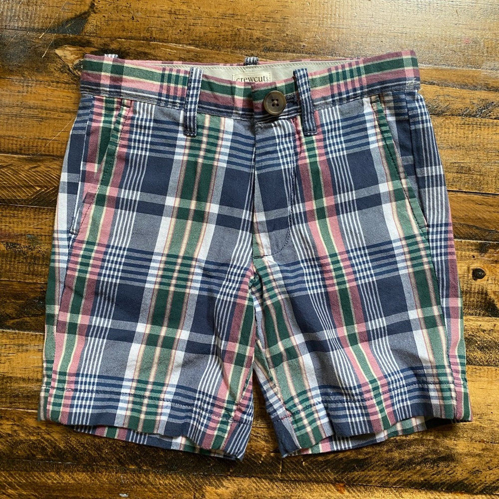 Brand new boys’ Crewcut madras print shorts